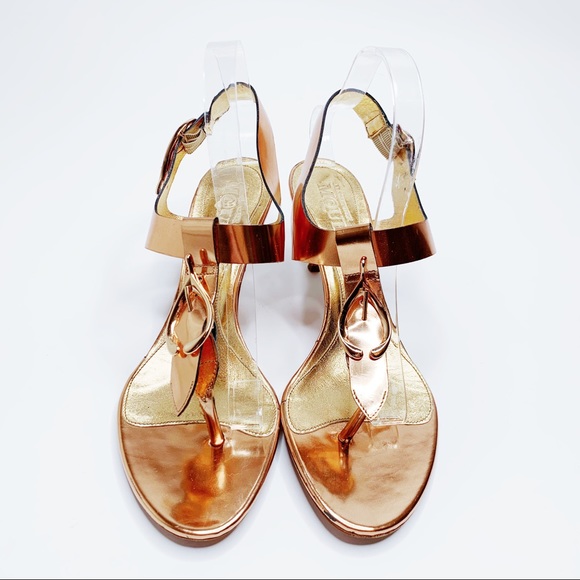 Alexander McQueen Shoes - Rose gold Alexander McQueen wishbone metallic heel